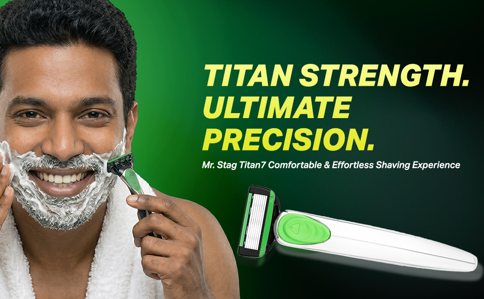 Mr. Stag Titan7 Sweden Stainless Steel Blade Shaving Razor for Men (Pack 1) detail
